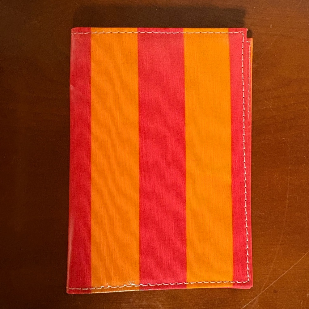 Striped Hot Pink and Orange Passport Holder